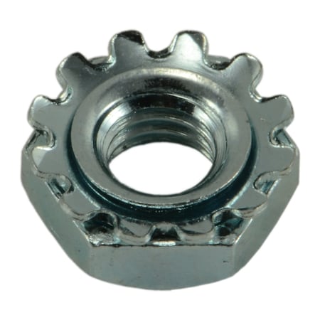 Midwest Fastener External Tooth Lock Washer Lock Nut, #10-32, Steel, Grade 2, Zinc Plated, 100 PK 03819